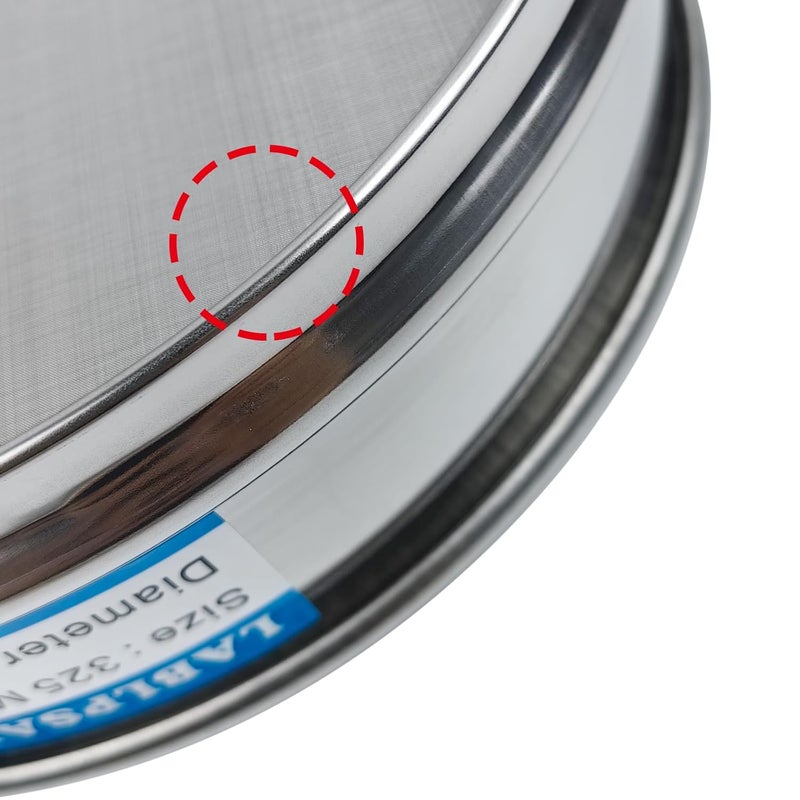 LABLPSAI 325 Mesh Lab Sieves 8" Diameter 304 Stainless Steel Wire Cloth Test Sieve for Industrial Laboratory Home - Image 3